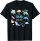 Un-Four-gettable 4th Birthday Boy Girl 4 Year Ocean Animals T-Shirt - T-Shirt | Black