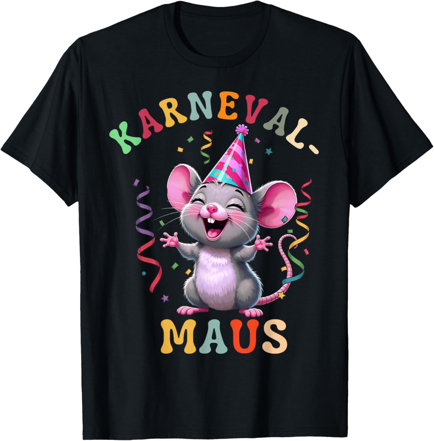 Carnival Mouse Cute Fancy Dress Motif and Children T-Shirt - T-Shirt | Black