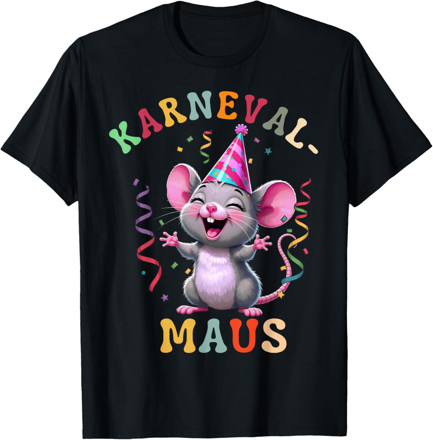 Carnival Mouse Cute Fancy Dress Motif and Children T-Shirt - T-Shirt | Black