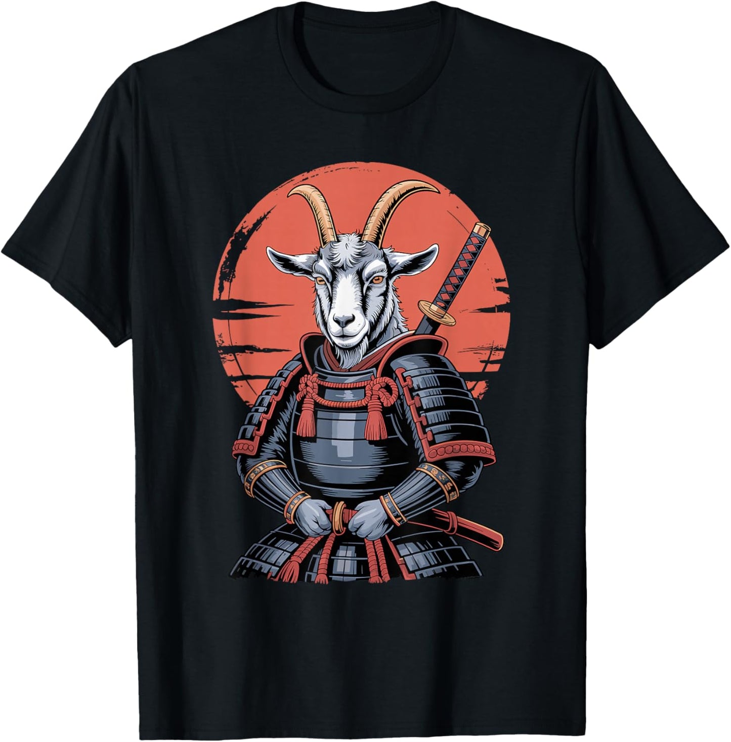 Samurai Goat Katana Sword Goats T-Shirt - T-Shirt | Black