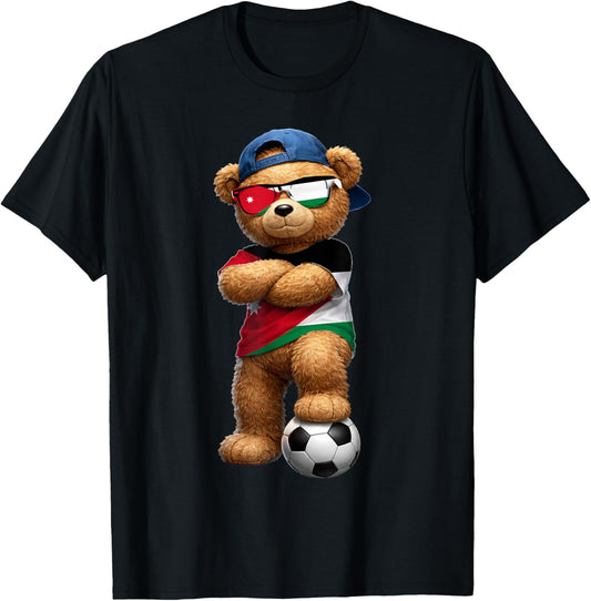 Jordanian Flag Teddy Player Sports Outfit for Jordan T-Shirt - T-Shirt | Black