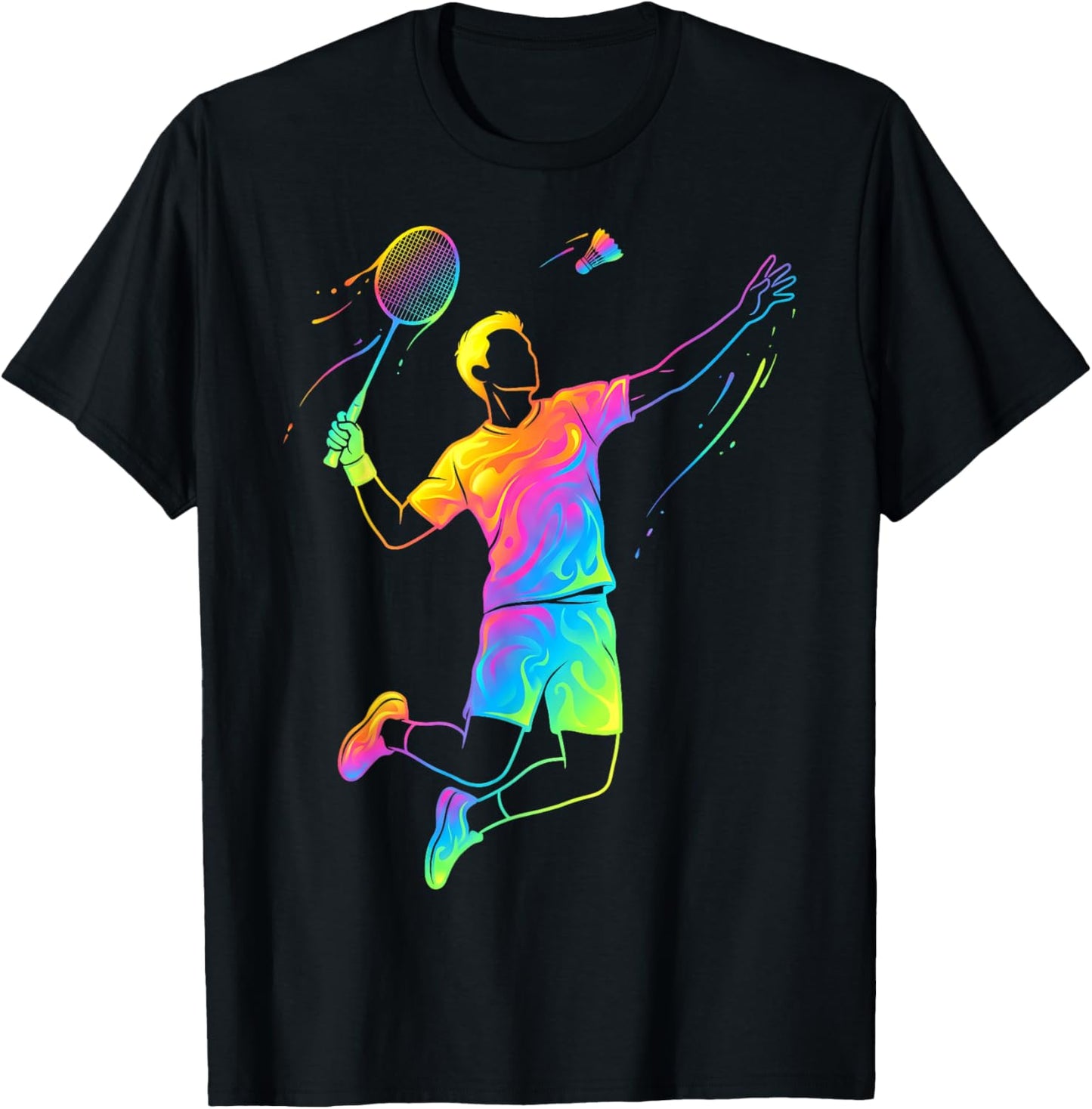 Badminton Player Man Child and Boy T-Shirt - T-Shirt | Black