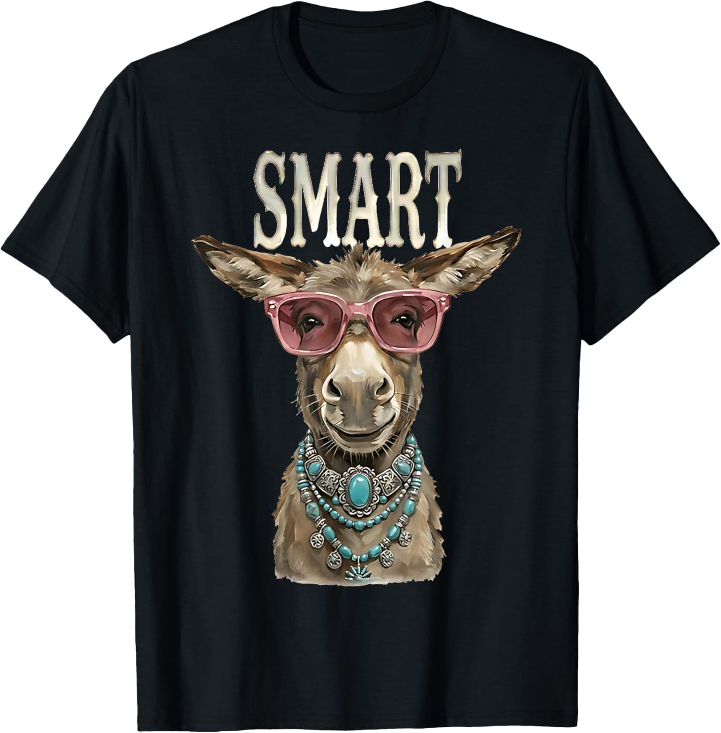 Smart Donkey with Glasses Funny Meme Smart Donkey Ass T-Shirt - T-Shirt | Black
