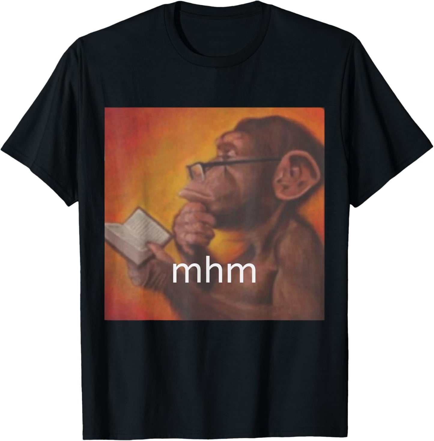 Thinking Monkey Meme Trending Funny Men Woman Kids T-Shirt - T-Shirt | Black