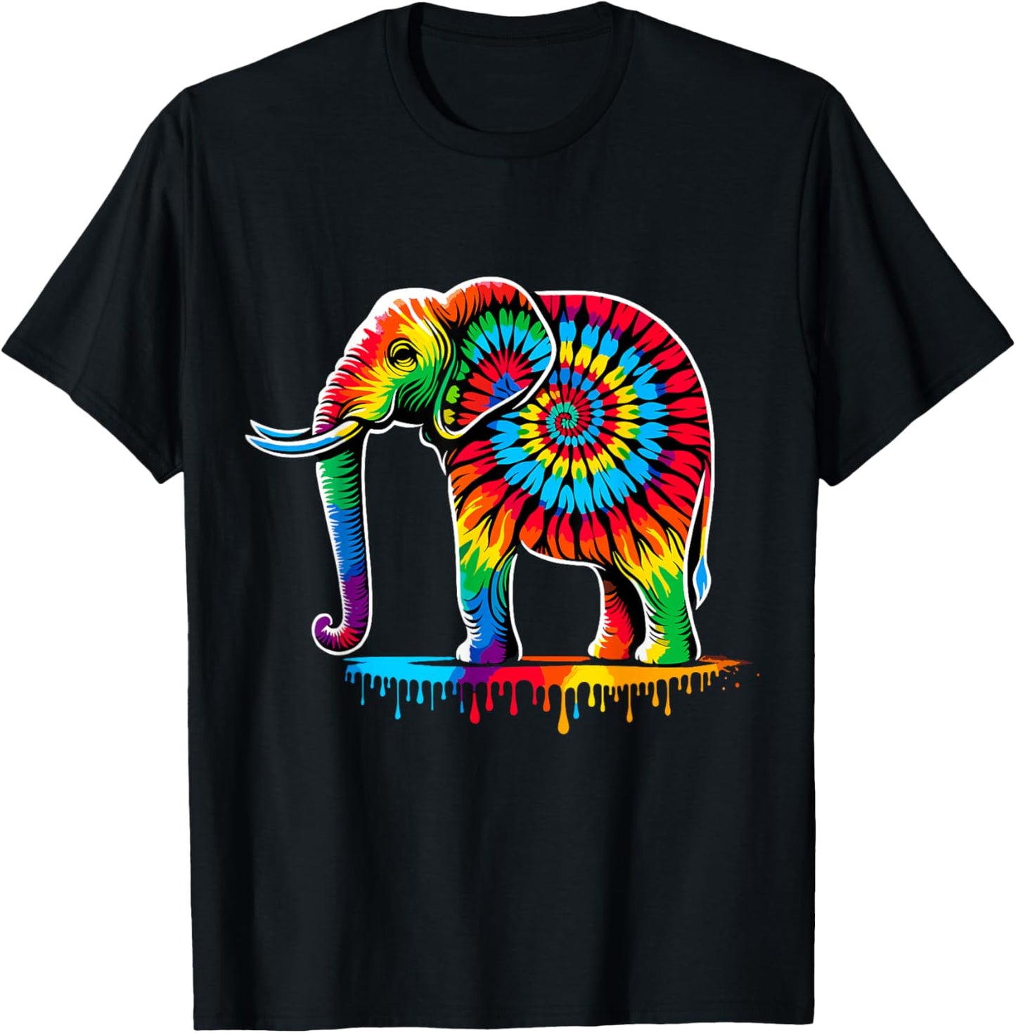 Tie-Dye Elephant T-Shirt - T-Shirt | Black