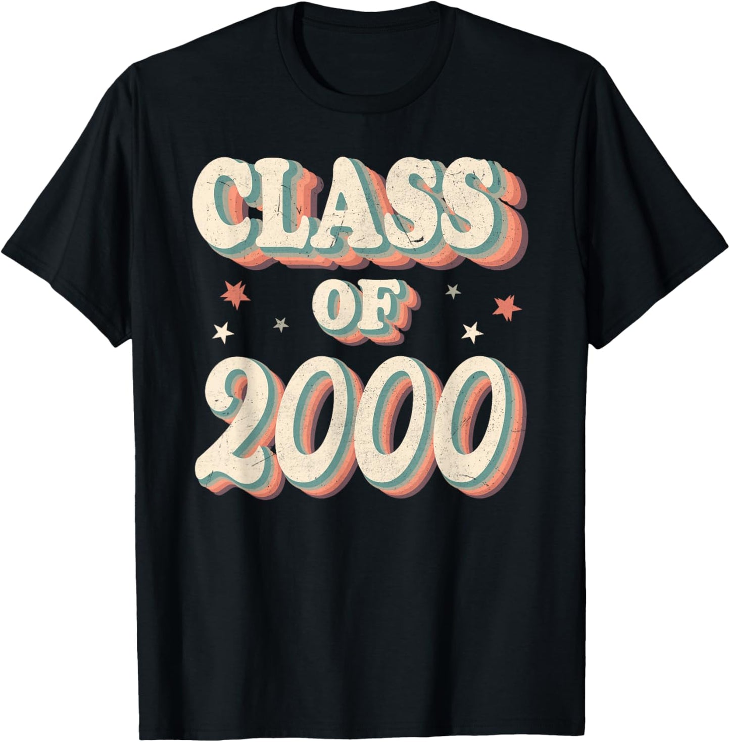Vintage Class Of 2000 High School Graduation T-Shirt - T-Shirt | Black