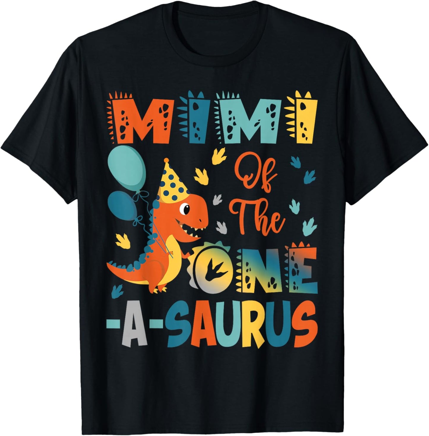 Mimi Of The One-A-Saurus 2Nd Birthday Dinosaur Party T-Shirt - T-Shirt | Black