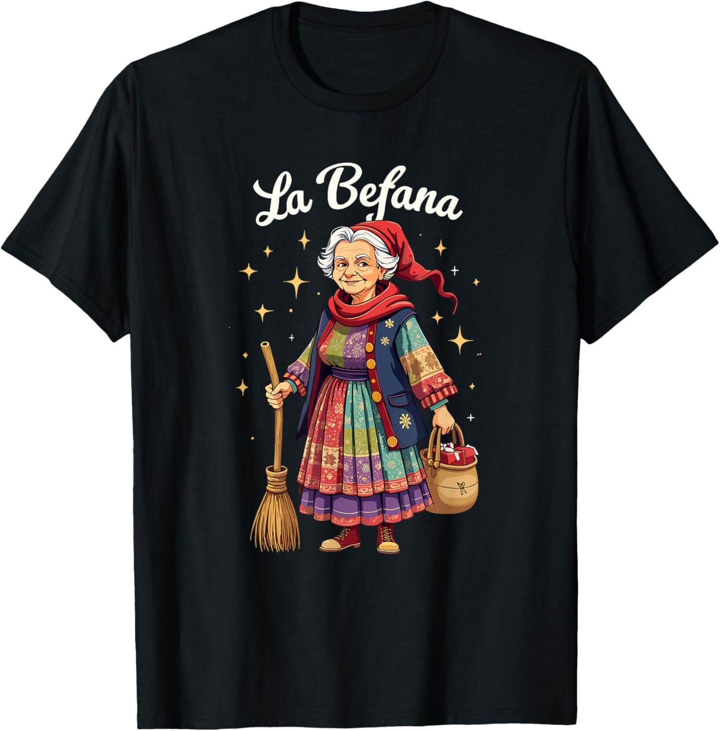 La Befana Christmas Witch Italian Xmas T-Shirt - T-Shirt | Black