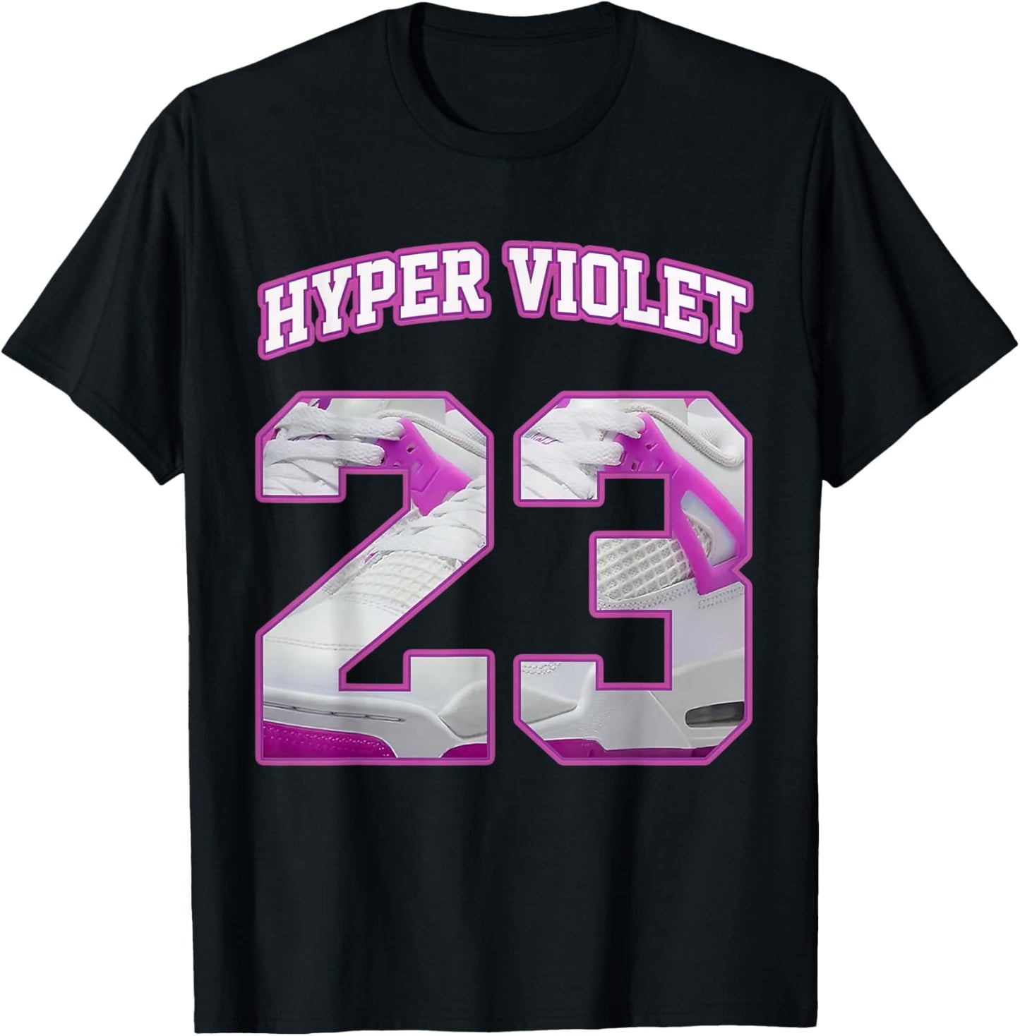 Number 23 Hyper Violet 4s Matching Women T-Shirt - T-Shirt | Black