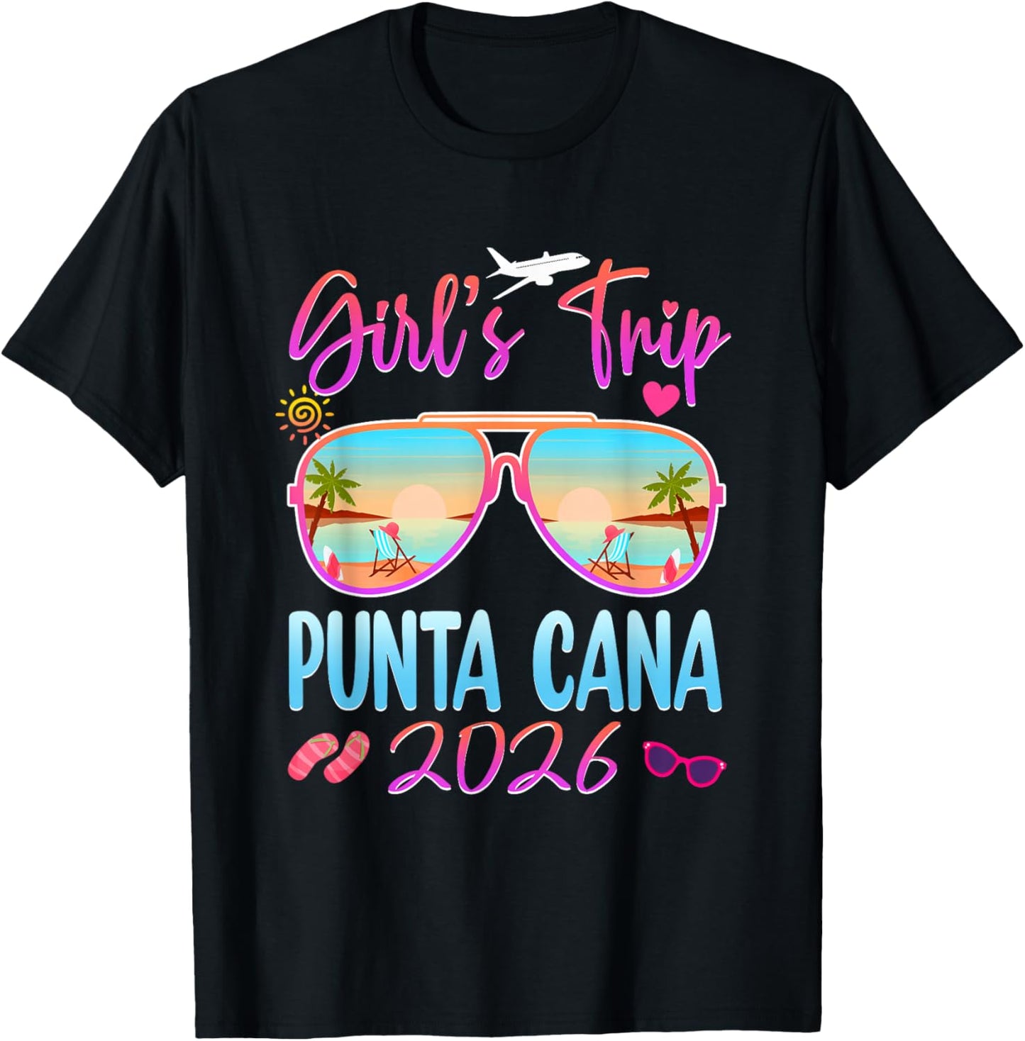 Girls Trip Punta Cana 2026 Summer Beach Vacay T-Shirt - T-Shirt | Black