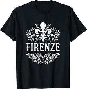 Firenze Florence Florentine Lily Vintage Italy Souvenir T-Shirt - T-Shirt | Black