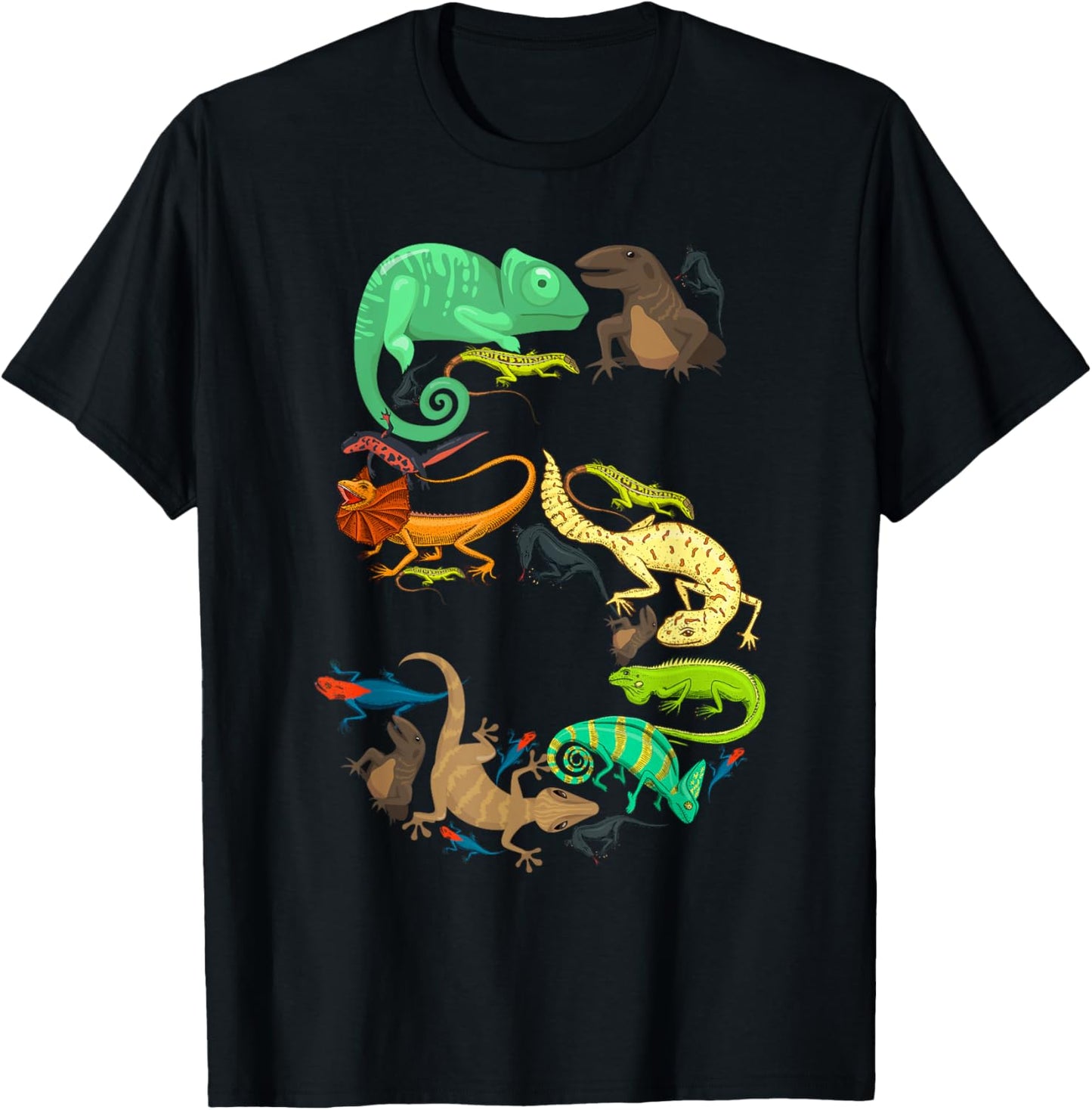 Kids 5th Birthday Reptiles Lizards Themed 5 Year Old Boys T-Shirt - T-Shirt | Black