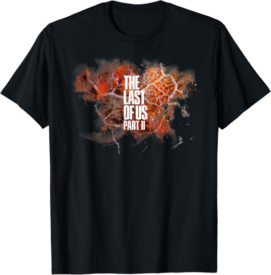 The Last of Us Part II Bold Text Red Cordyceps Background T-Shirt - T-Shirt | Black