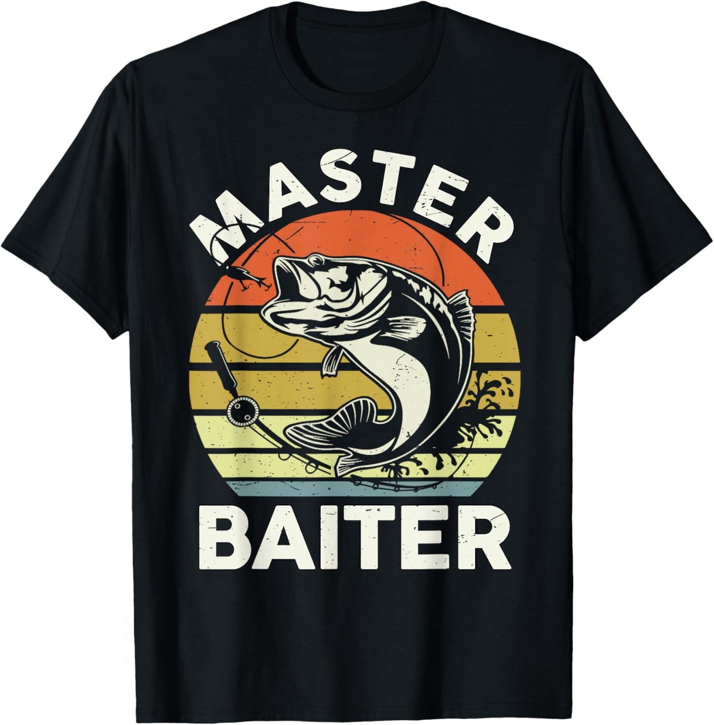 Master Baiter Fishing-Shirt Kids Men Bass Dad Fishing T-Shirt - T-Shirt | Black