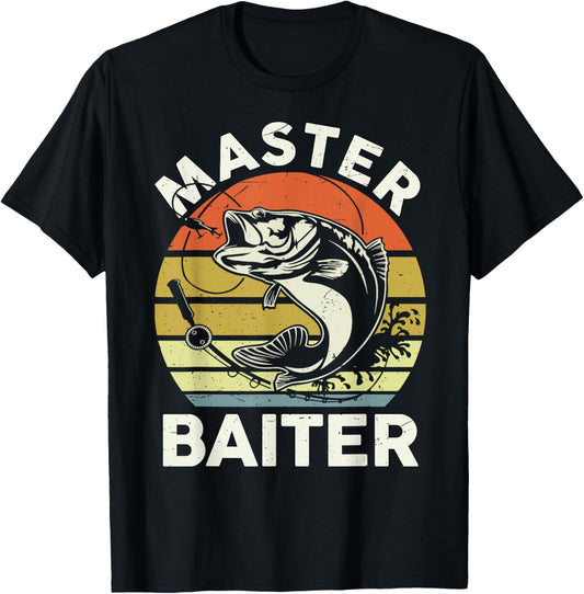 Master Baiter Fishing-Shirt Kids Men Bass Dad Fishing T-Shirt - T-Shirt | Black