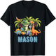 Kids MASON Name Dinosaur Themed Baby Boy Toddler Cute Fun T-Shirt - T-Shirt | Black