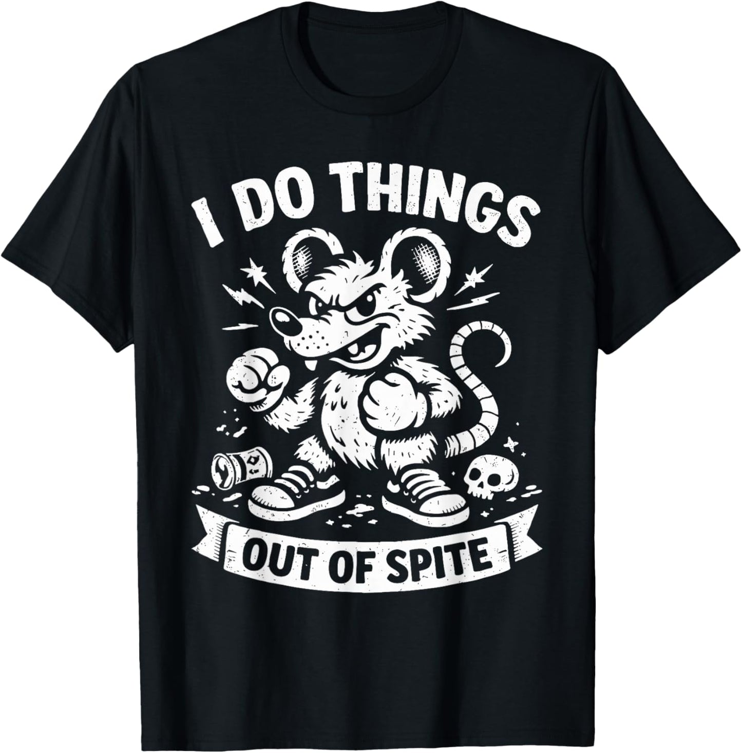 I Do Things Out of Spite Funny Rat T-Shirt - T-Shirt | Black