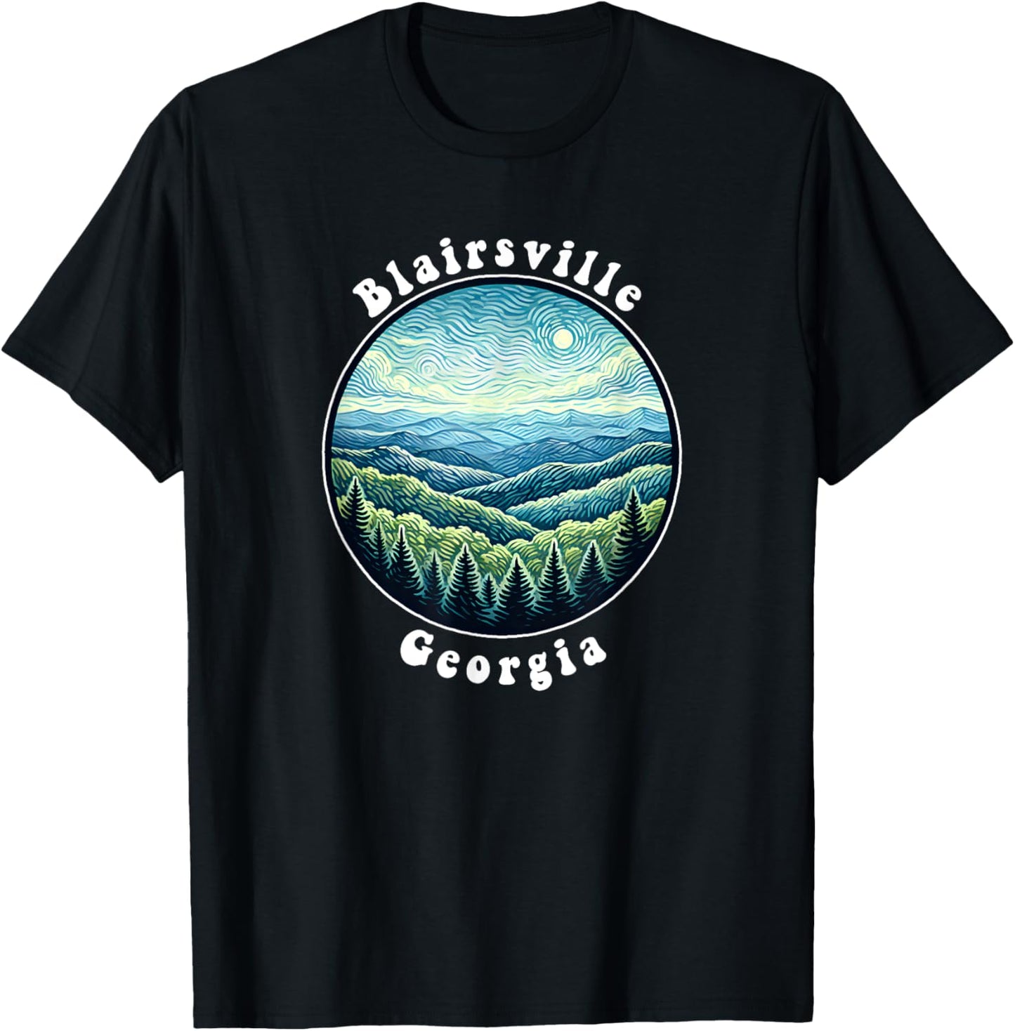 Blairsville Georgia Mountains Forest Vacation Souvenir T-Shirt - T-Shirt | Black