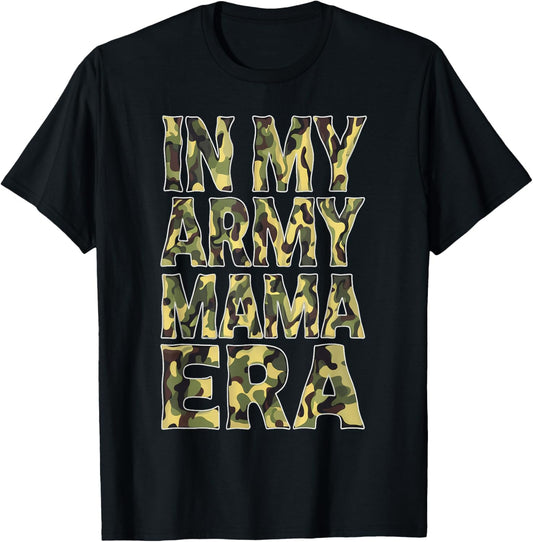 Military Mom Camouflage Army Mama Era Mother Day Proud Son T-Shirt - T-Shirt | Black