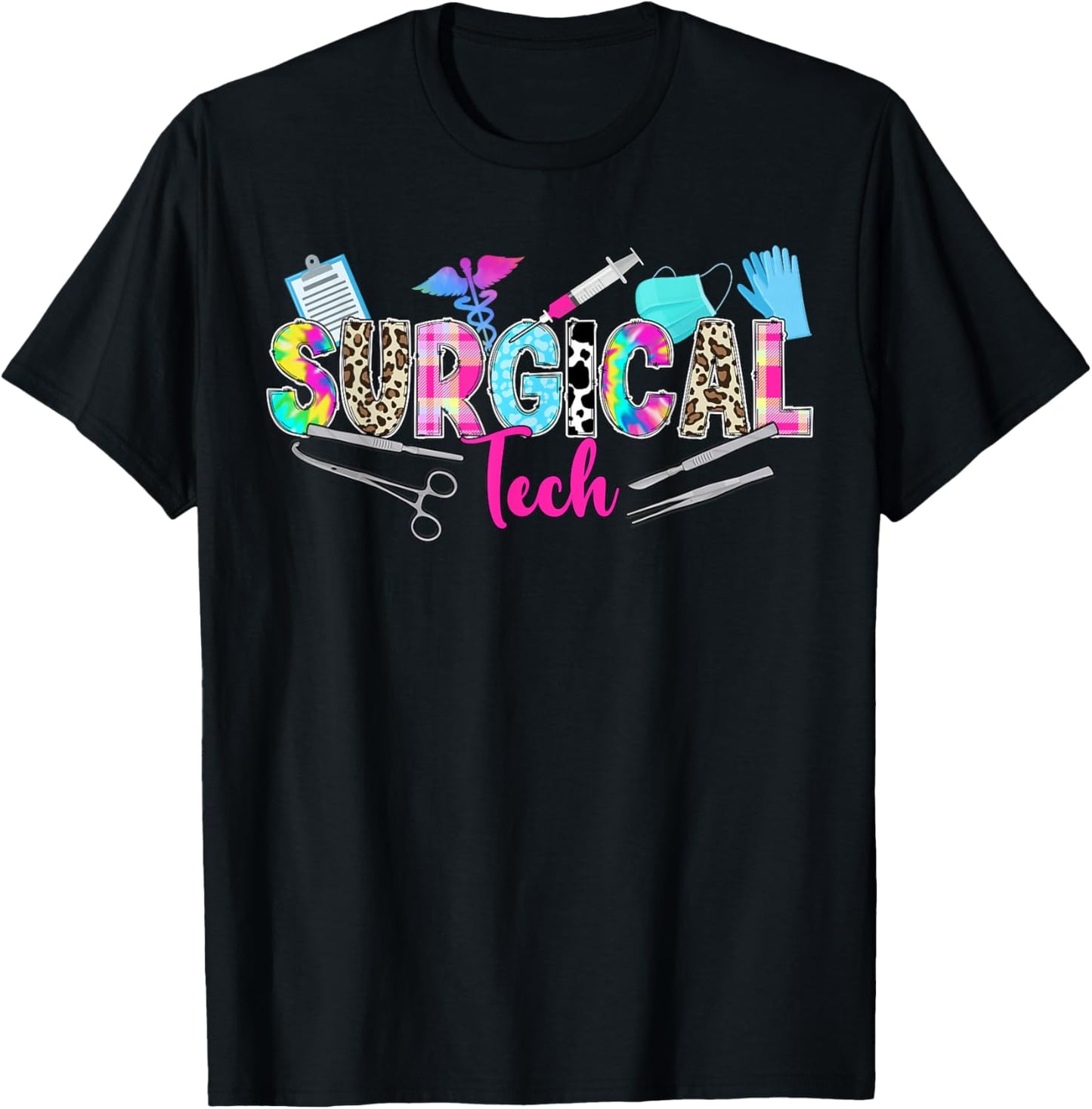 Surgical Tech Surgical Technologist Leopard T-Shirt - T-Shirt | Black