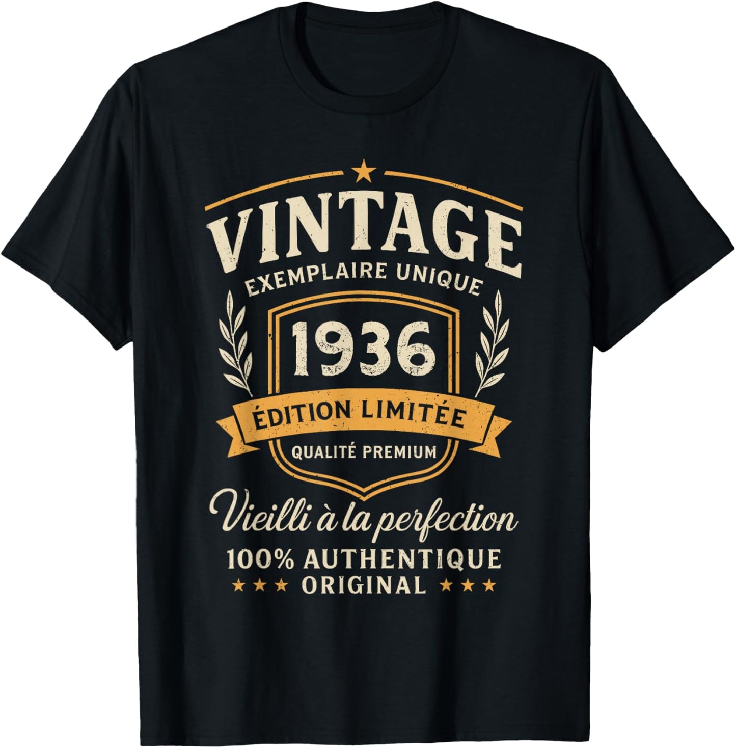 90th Birthday Gift Vintage 1936 Humor 90 Years Man T-Shirt - T-Shirt | Black