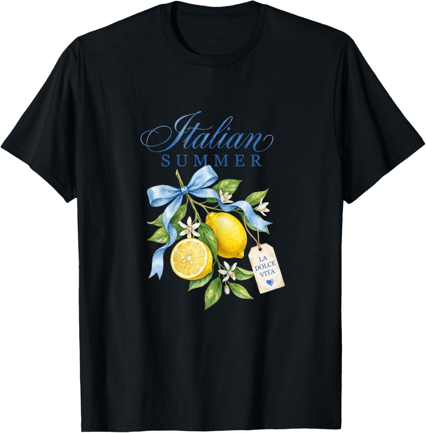 Lemon Graphic Italian Summer T-Shirt - T-Shirt | Black