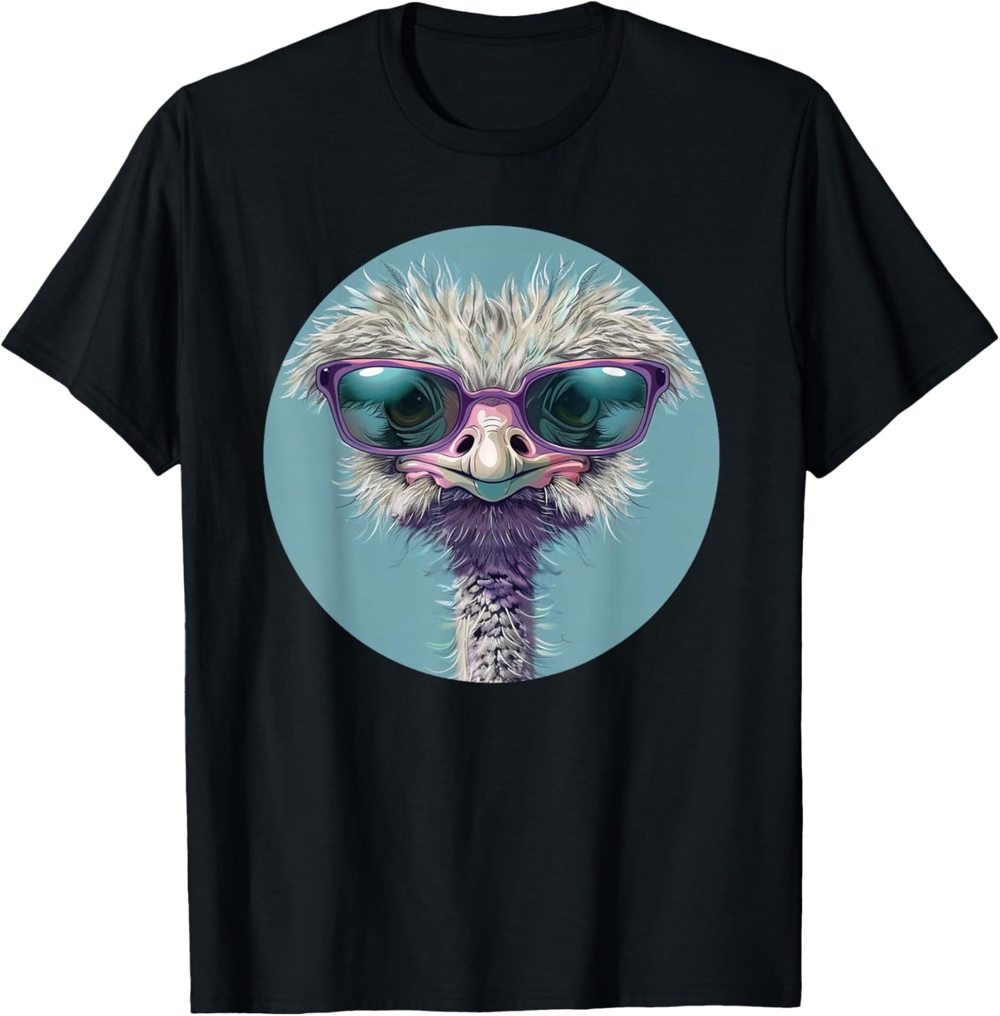 Funny bespectacled Ostrich with Sunglasses Costume T-Shirt - T-Shirt | Black