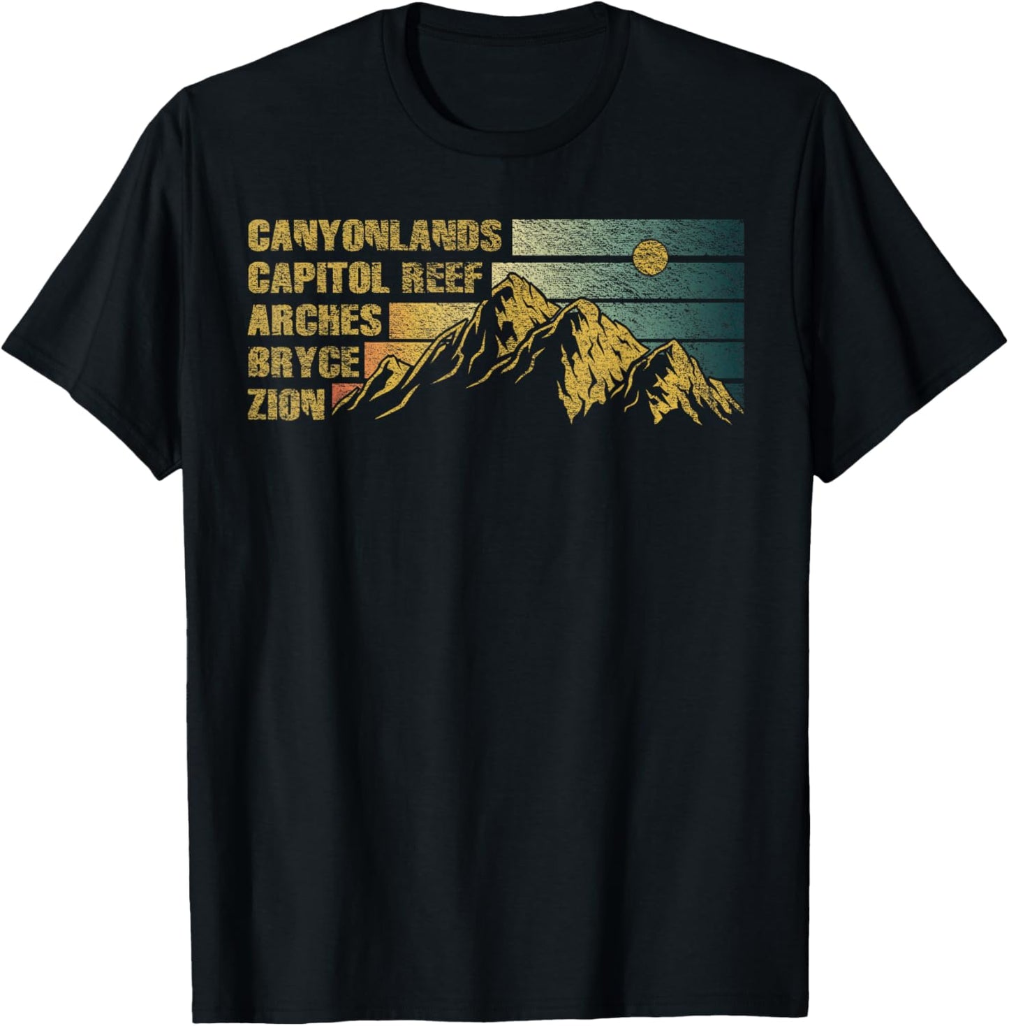 Vintage Utah Souvenir Big 5 Utah Mighty Five National Park T-Shirt - T-Shirt | Black