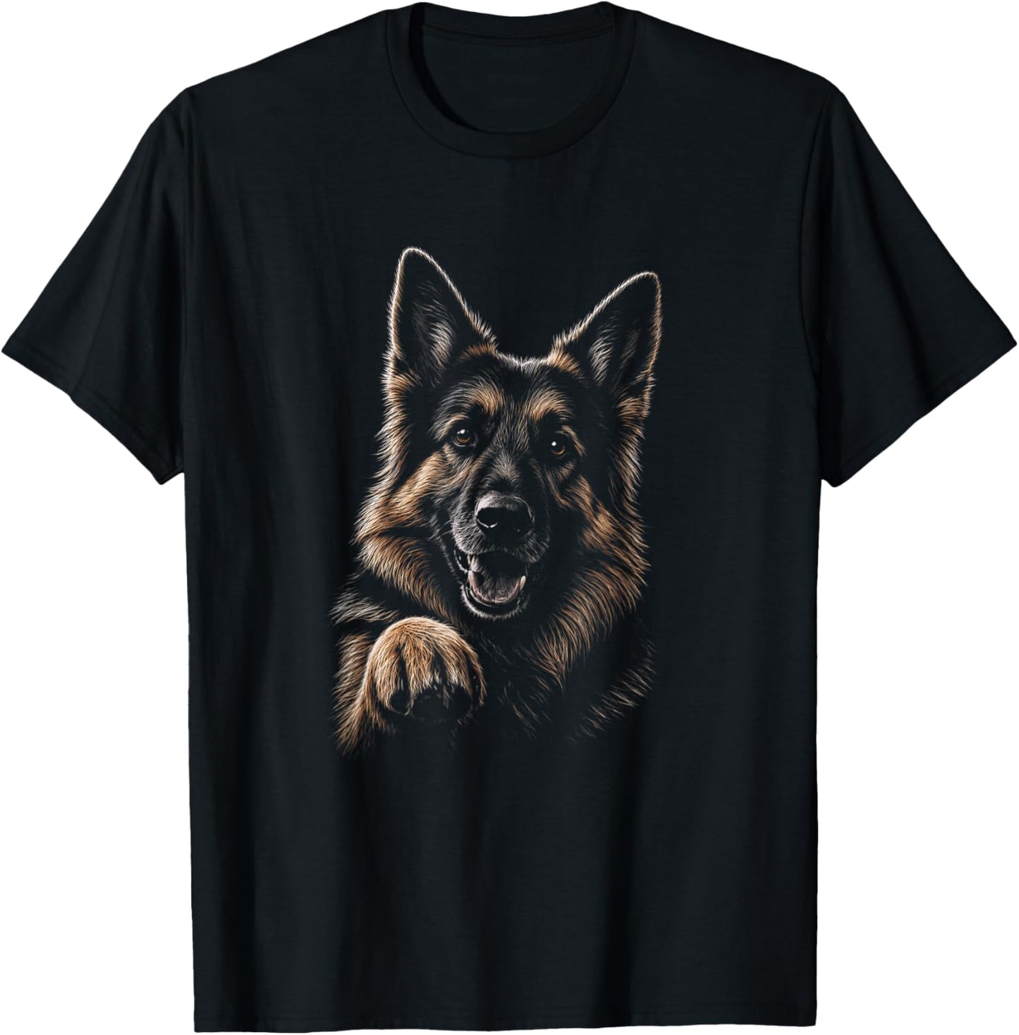 German Shepherd Graphic Artwork Design T-Shirt - T-Shirt | Black