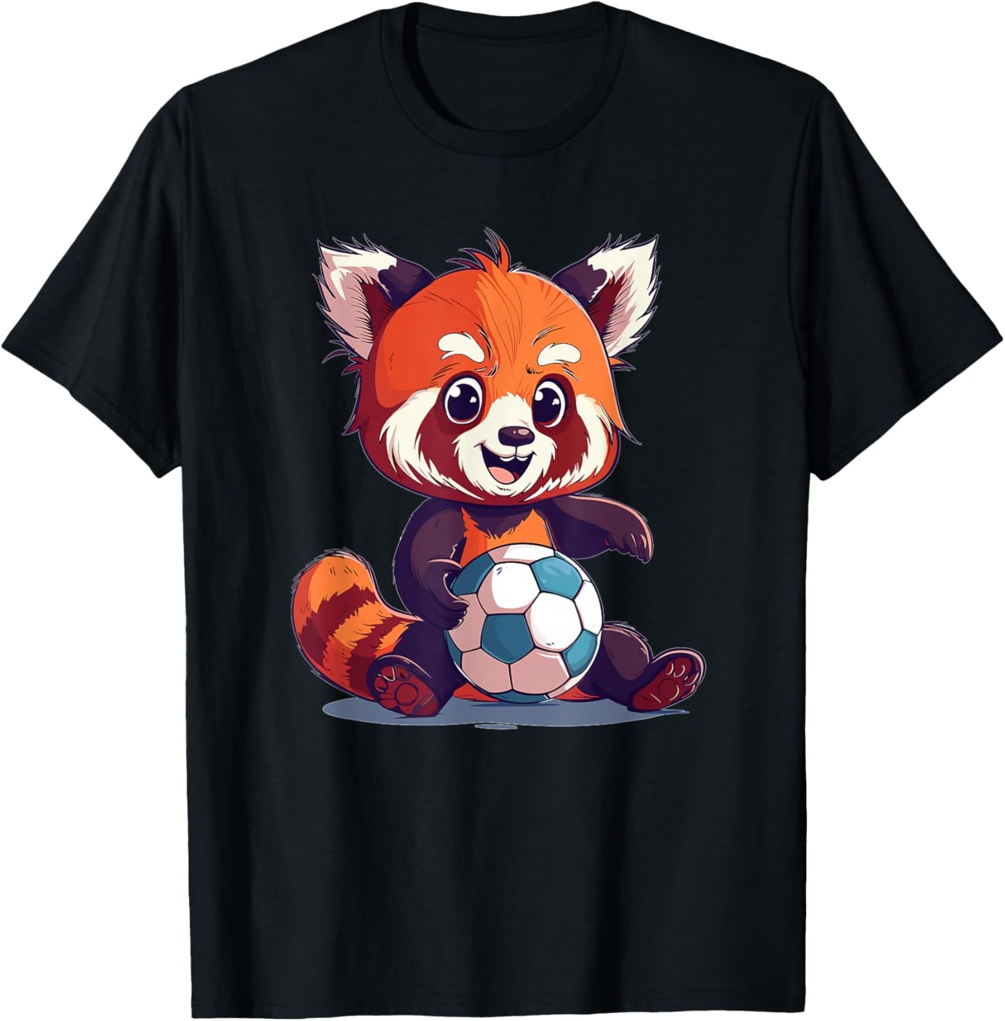 Cute Red Panda Soccer T-Shirt - T-Shirt | Black