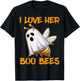 Funny I Love Her Boo Bees Couples Halloween Day Men Women T-Shirt - T-Shirt | Black