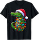 Funny Alligator Santa Hat Christmas Pajama Toddler Boys Kids T-Shirt - T-Shirt | Black