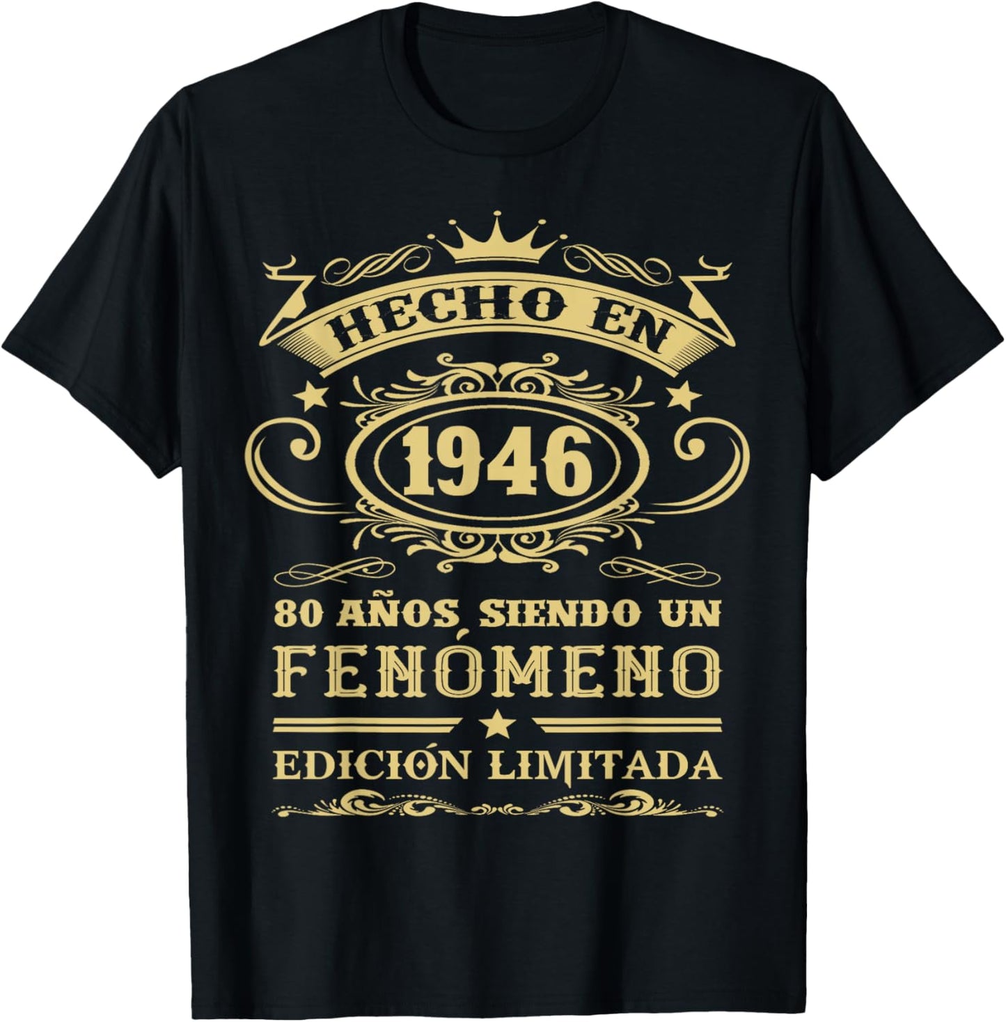 Made in 1946 Limited Edition Spanish 80th Birthday T-Shirt - T-Shirt | Black