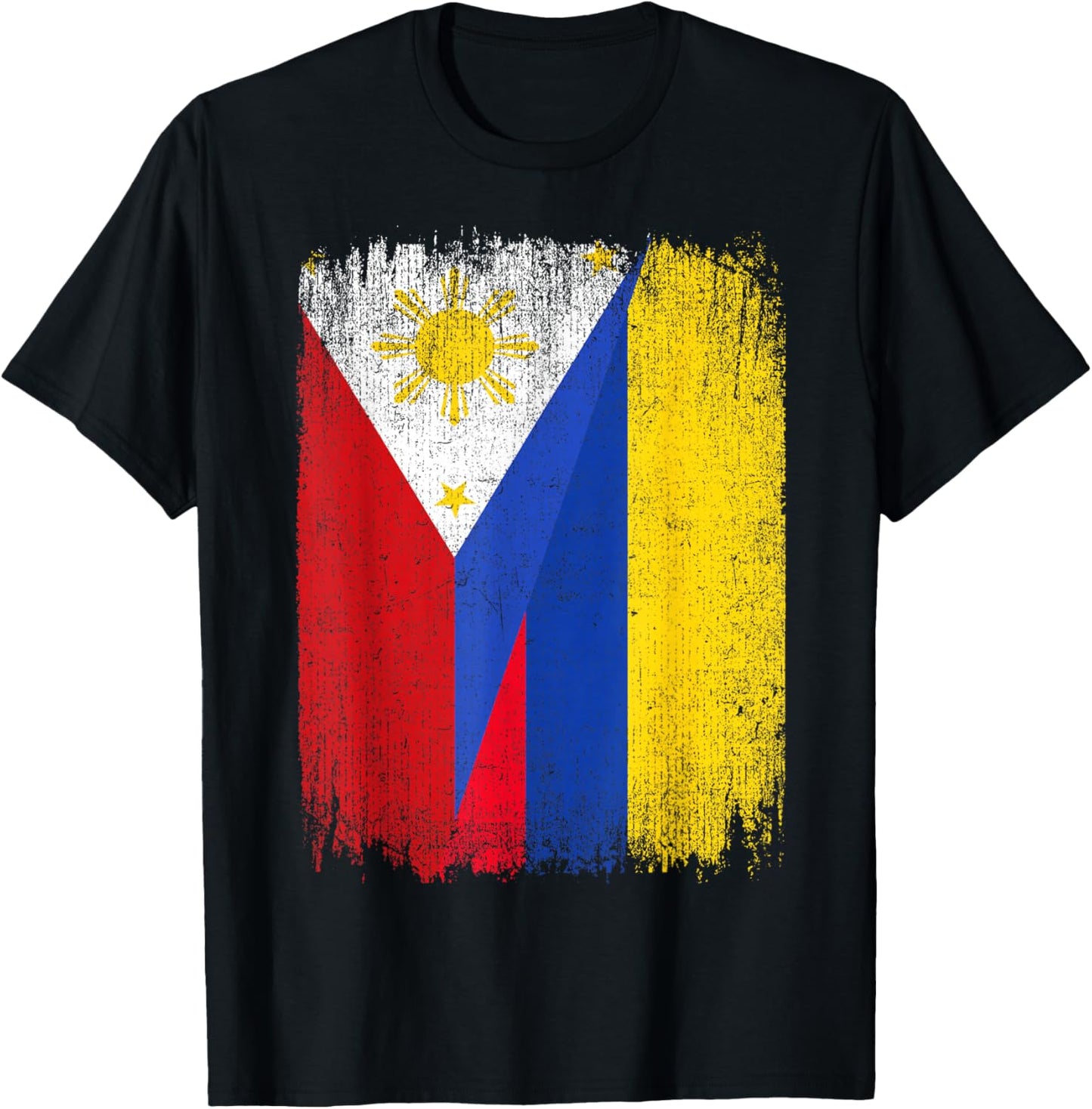 Half Philippines Colombia Flag Filipino Colombian Roots T-Shirt - T-Shirt | Black