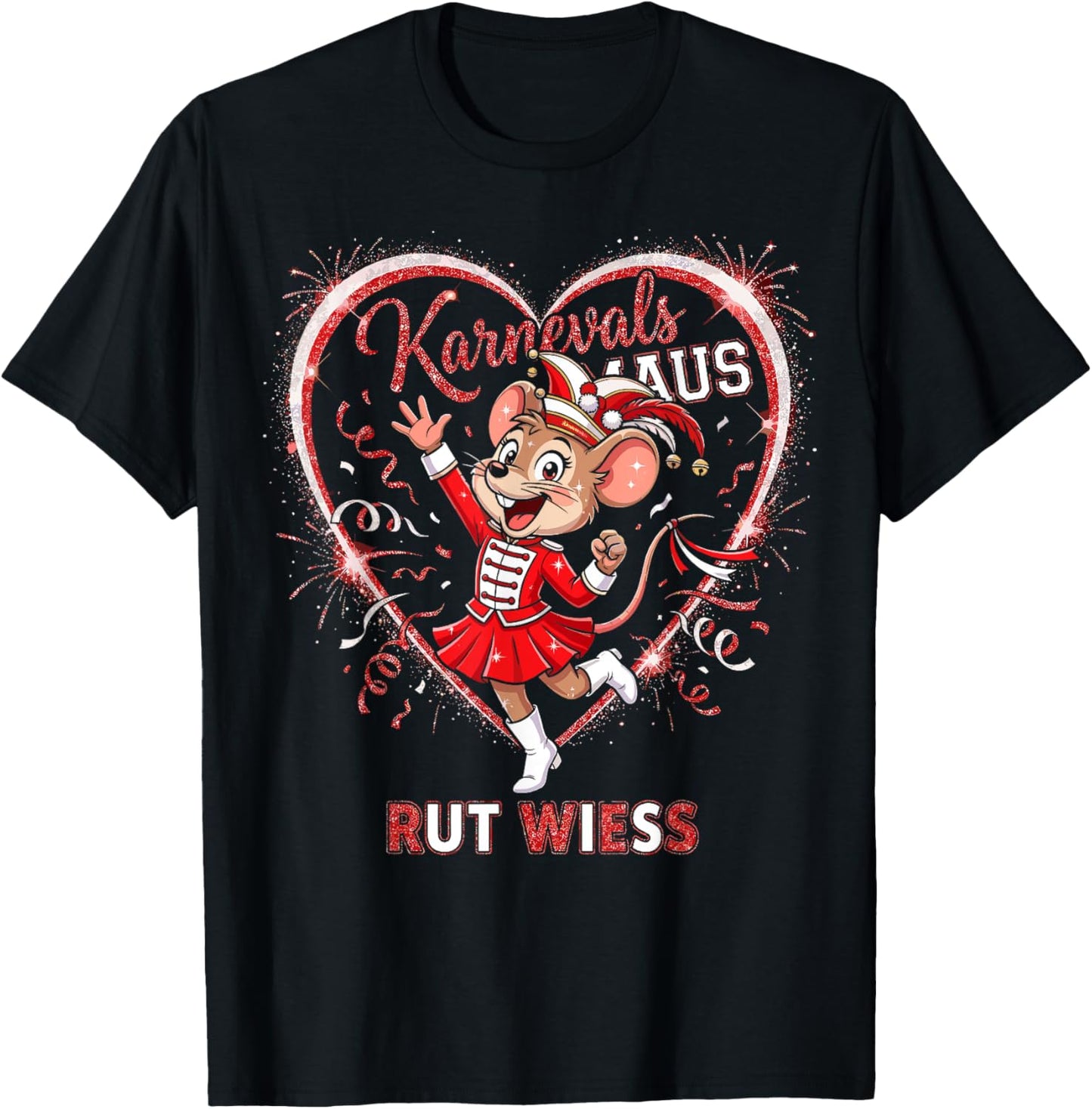 Carnival Mouse Rut Wess Cologne Alaaf Costume Mood T-Shirt - T-Shirt | Black