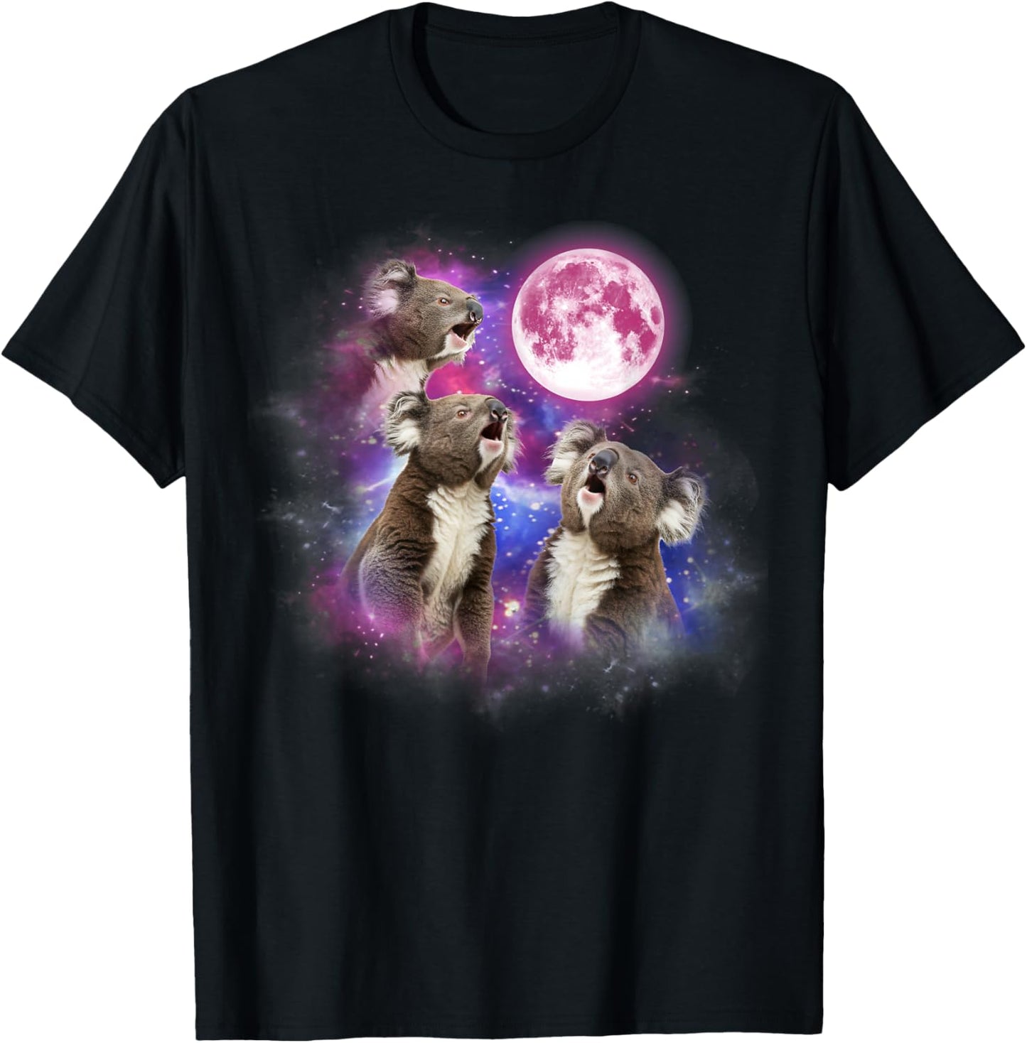 Koala Howling At The Moon Wildlife colorful koala T-Shirt - T-Shirt | Black