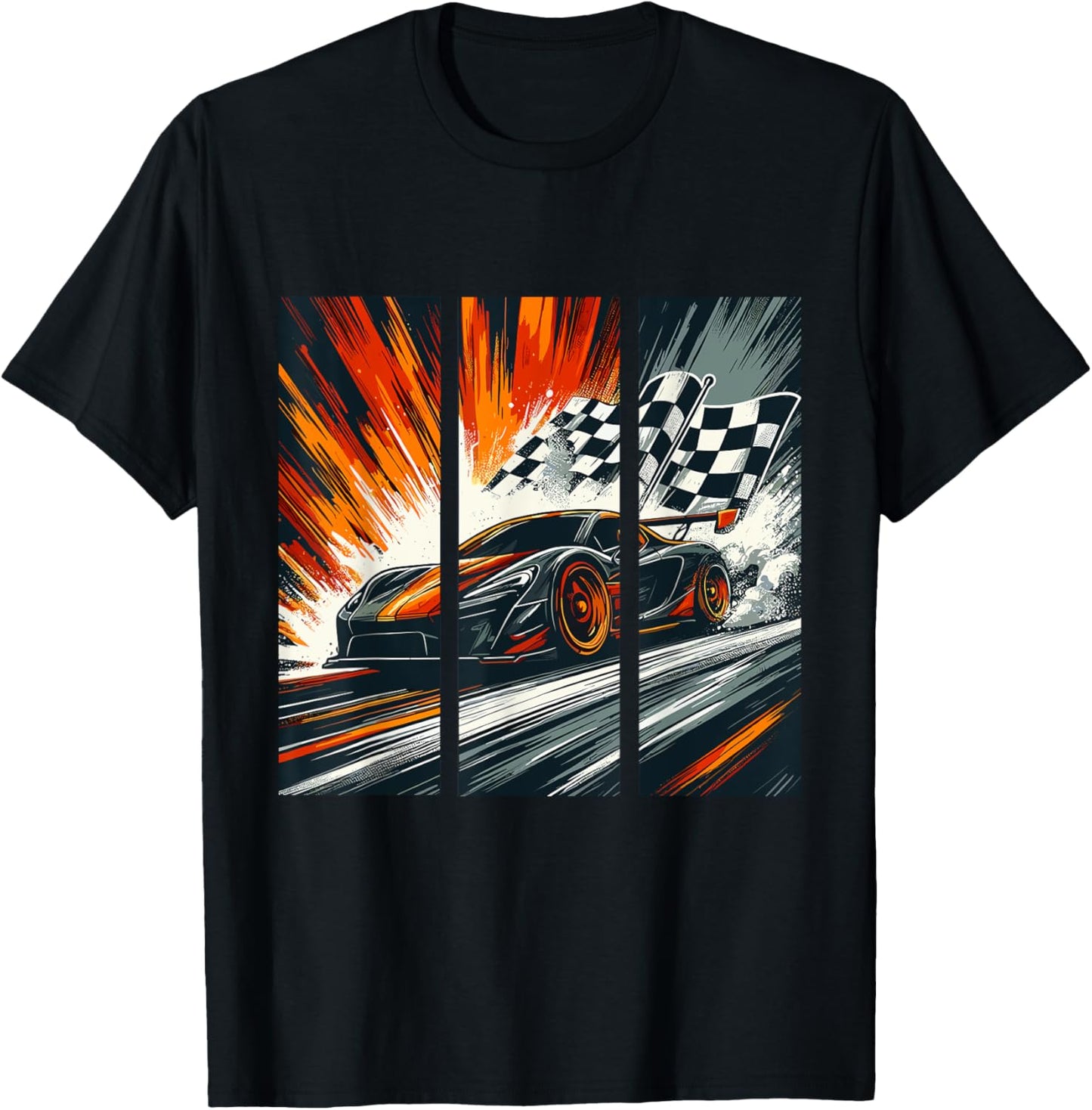 Vintage Racing Speed Extreme Sports Car Racer T-Shirt - T-Shirt | Black