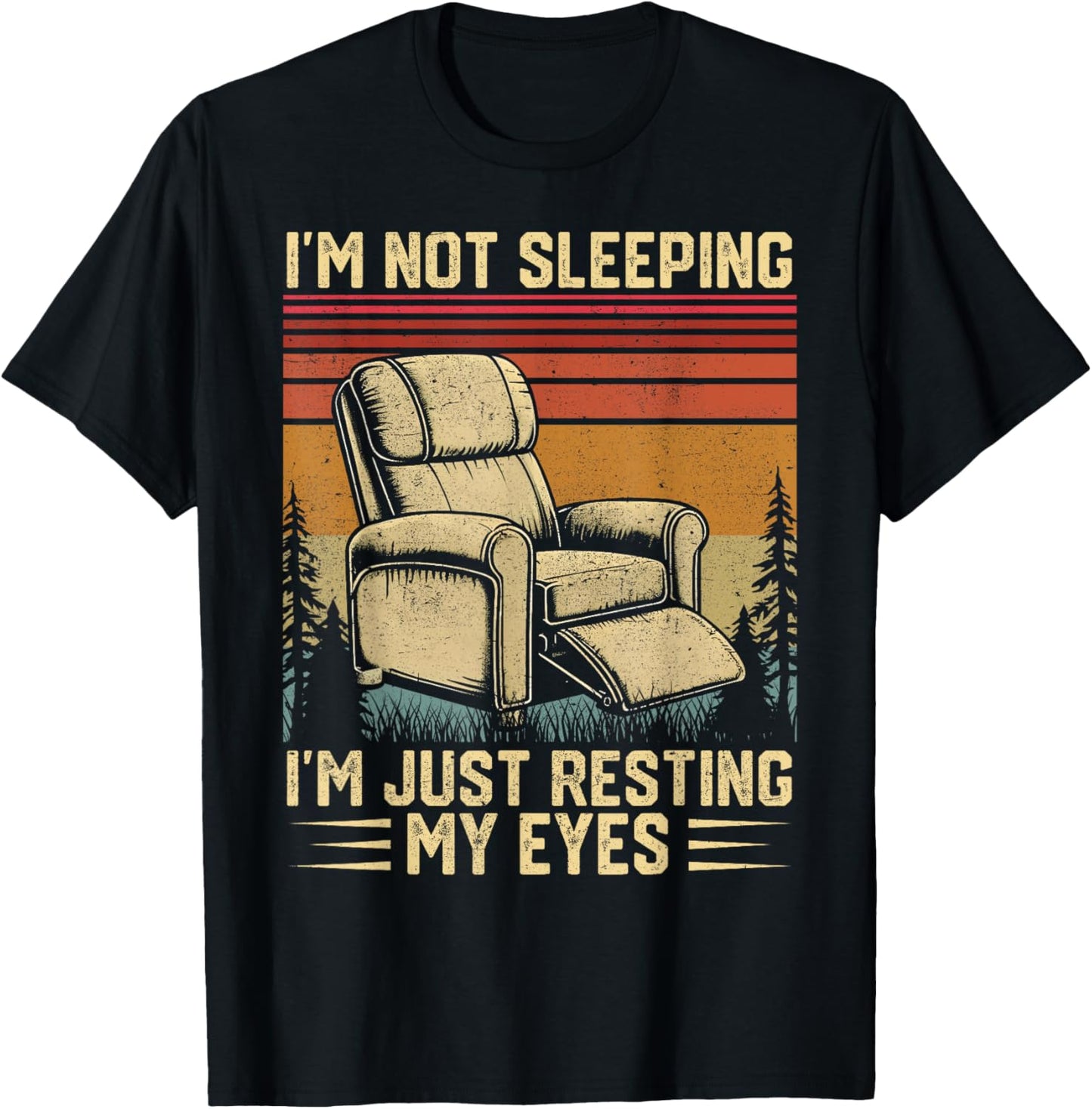 Father's Day Dad Joke Not Sleeping I'm Just Resting My Eyes T-Shirt - T-Shirt | Black