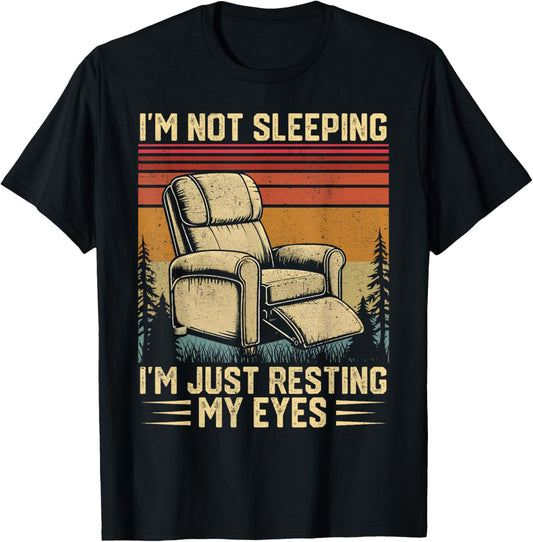 Father's Day Dad Joke Not Sleeping I'm Just Resting My Eyes T-Shirt - T-Shirt | Black