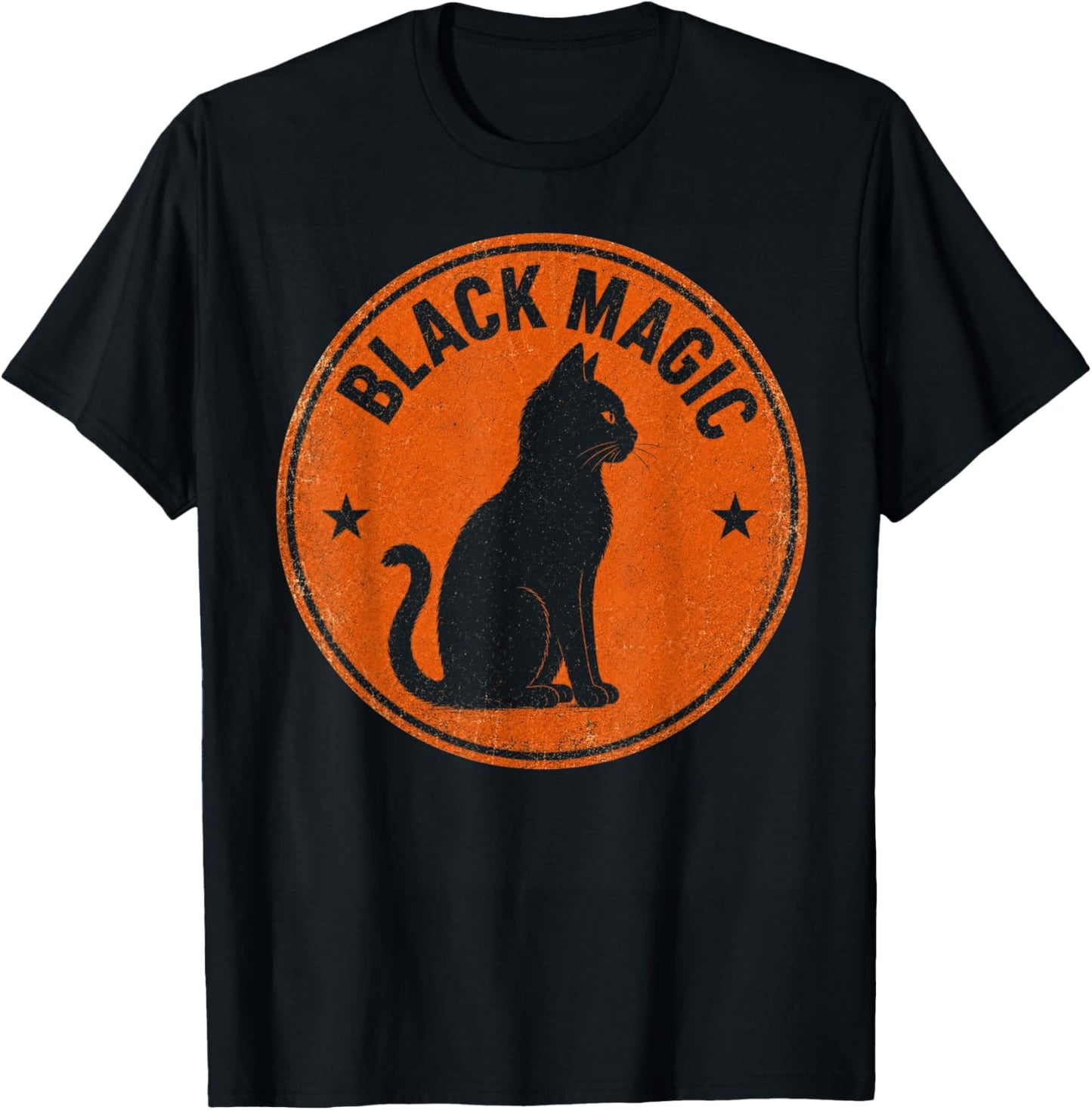 Black Magic - Vintage Black Cat Witchy - Halloween Occult T-Shirt - T-Shirt | Black