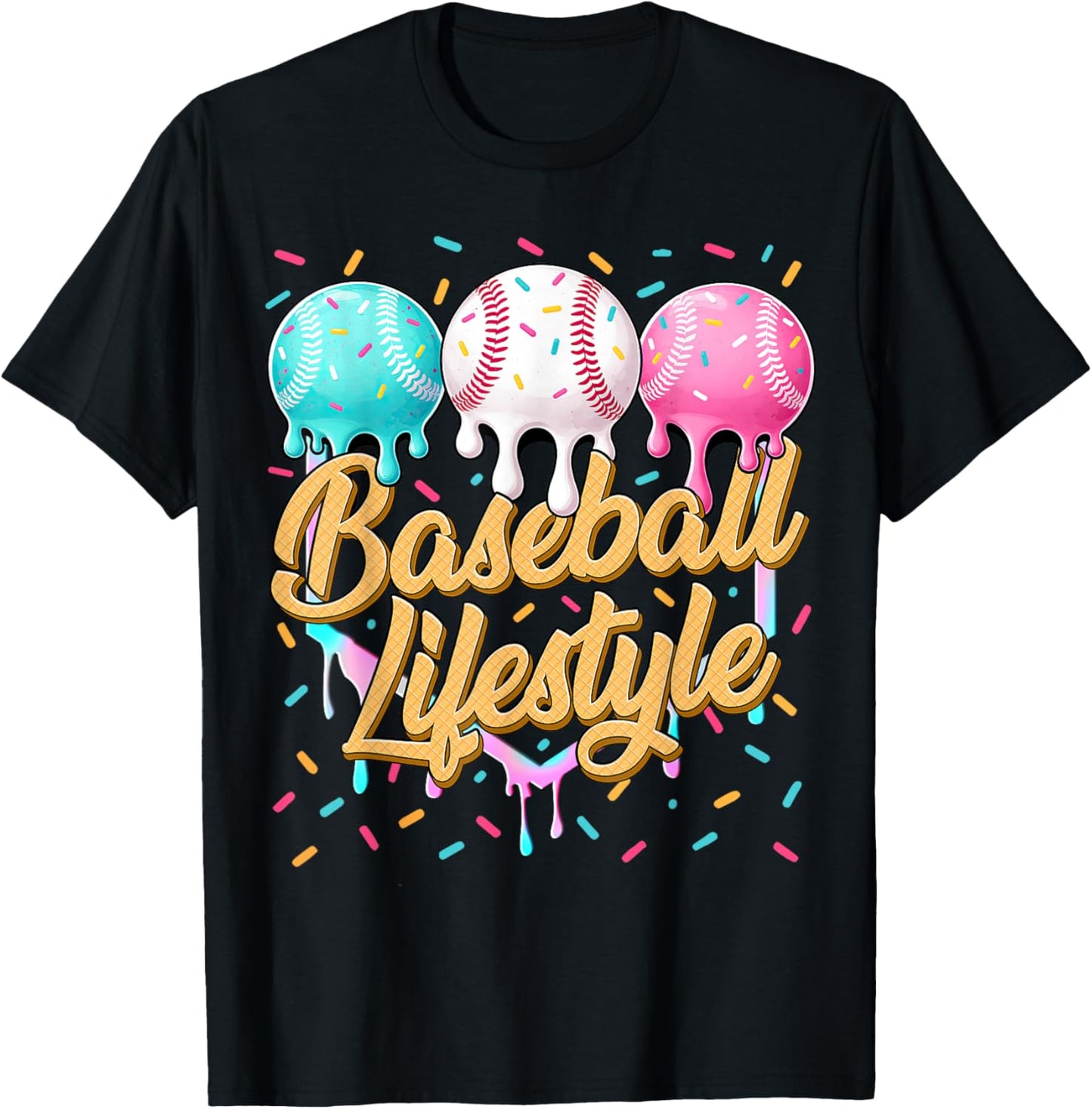 Baseball Life Style Drip Baseball Shirts Youth Boys Kids T-Shirt - T-Shirt | Black