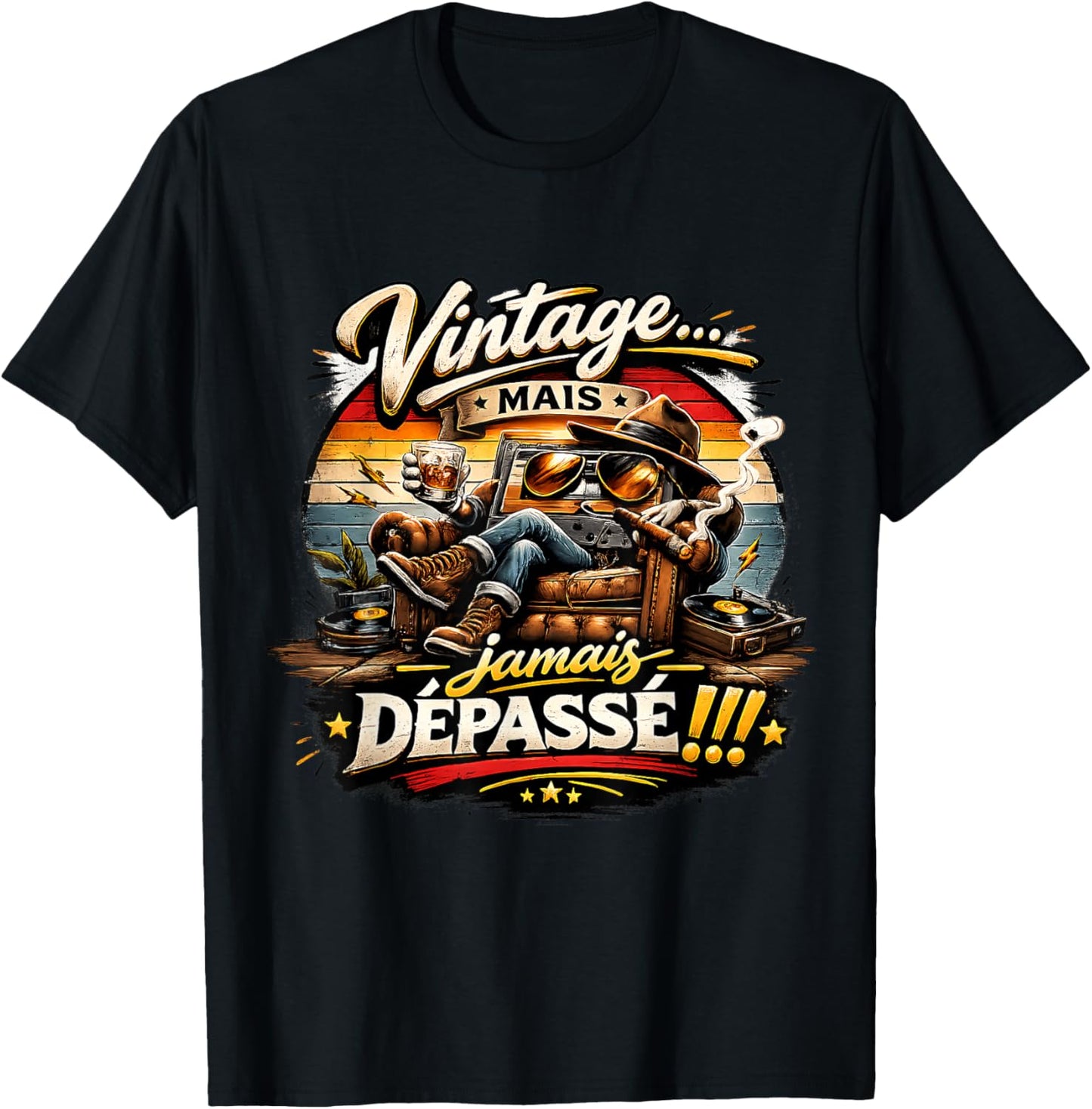 Cadeau Anniversaire Homme Original Vintage jamais dépassé T-Shirt - T-Shirt | Black