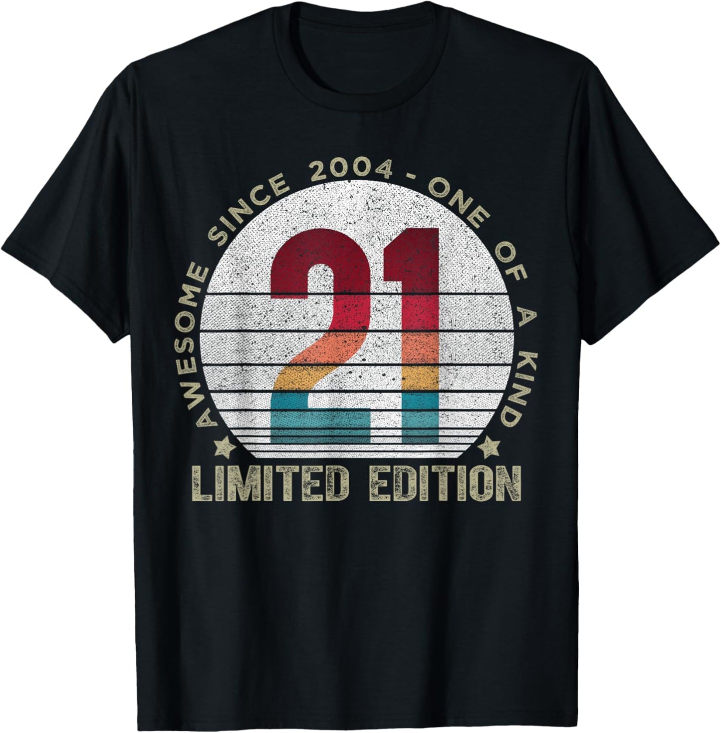 21 Year Old Gifts Vintage 2004 Limited Edition 21st Birthday T-Shirt - T-Shirt | Black
