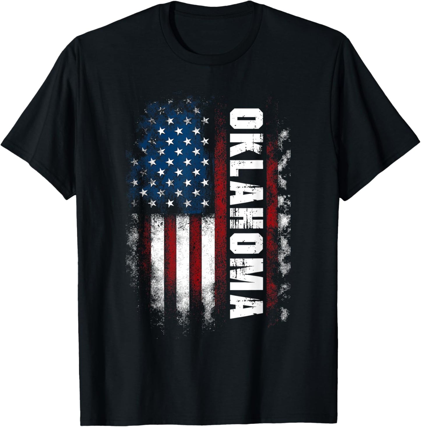 Oklahoma USA American Flag Patriotic T-Shirt - T-Shirt | Black