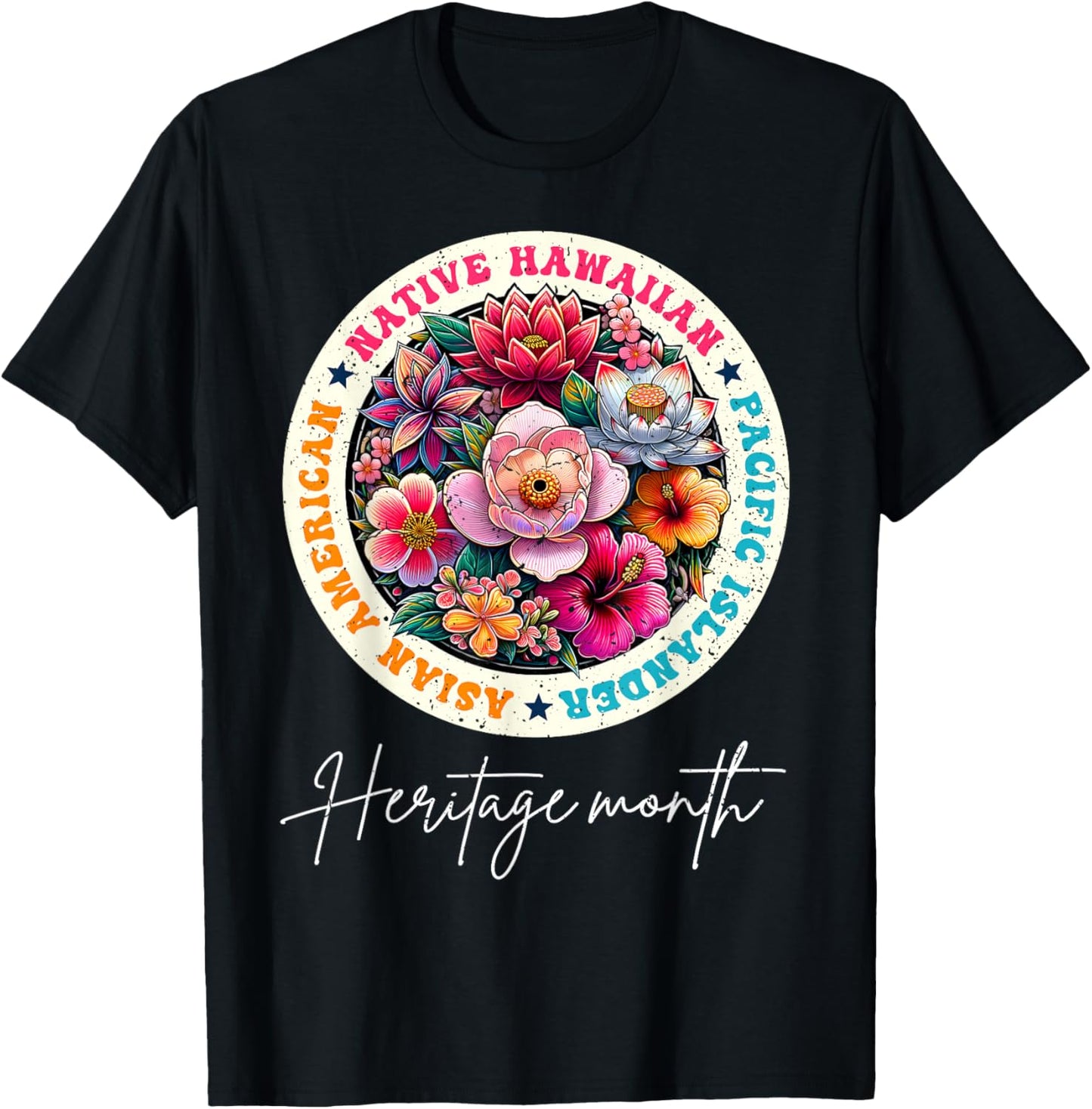AAPI Asian American Pacific Islander Month Heritage Vintage T-Shirt - T-Shirt | Black
