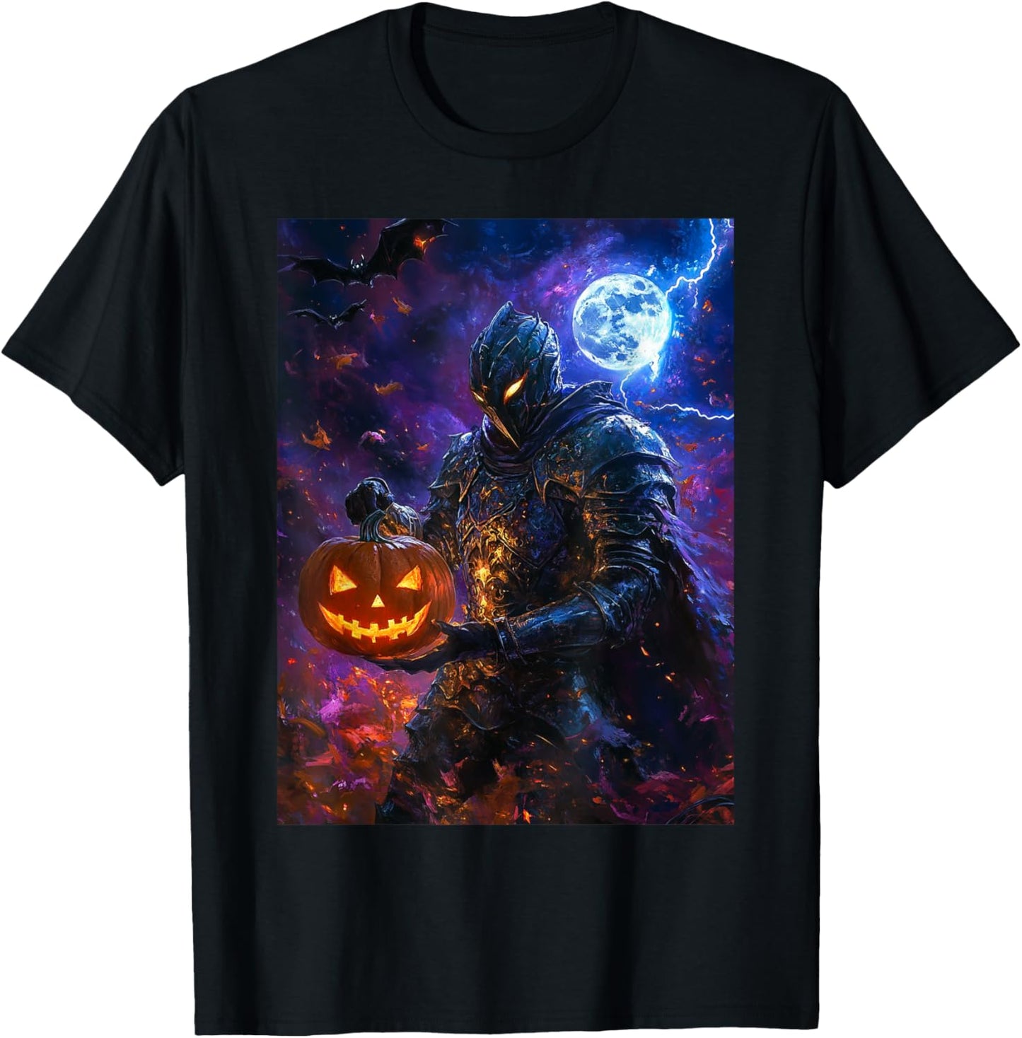 Halloween Girls Boys Spooky Knight Pumpkin Kids Halloween T-Shirt - T-Shirt | Black