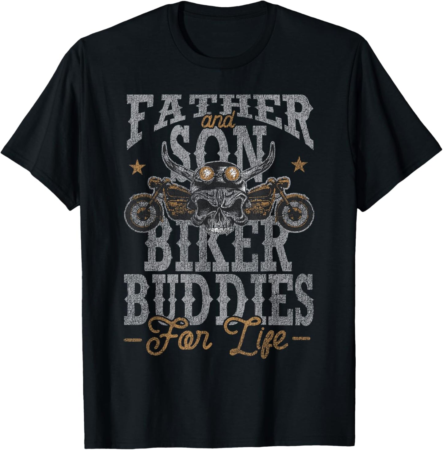 Classic Motorcycle Biker Dad Son Father And Son Biker T-Shirt - T-Shirt | Black