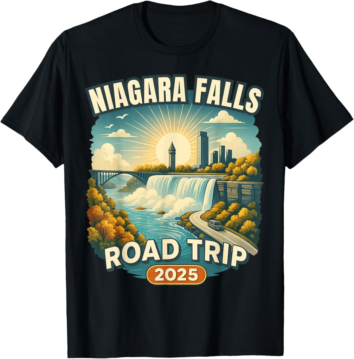 Family Vacation Souvenir Niagara Falls Road Trip 2025 T-Shirt - T-Shirt | Black