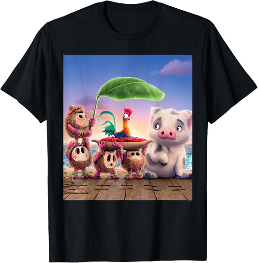 Disney Moana 2 Kakamora with Heihei and Pua Funny T-Shirt - T-Shirt | Black
