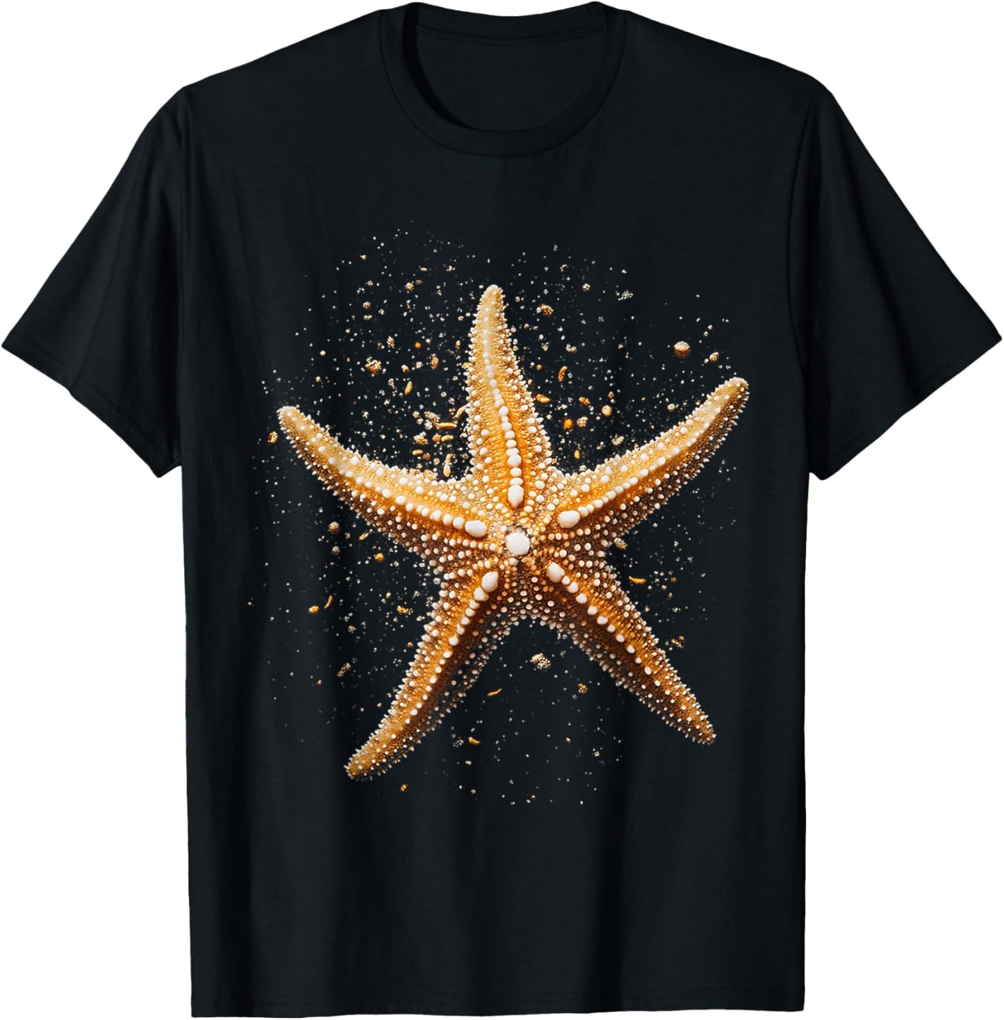 Starfish Animal Motif Artwork Starfish T-Shirt - T-Shirt | Black